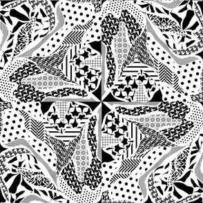 black and white clashing pattern
