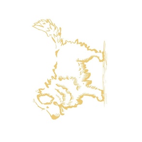 Golden Retriever Standing Wall Hanging in Gold