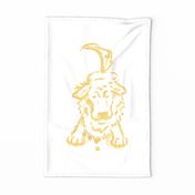 Golden Retriever with Bug Wall Hanging in Gold