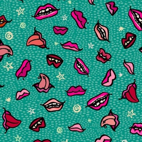 Read My Lips on Teal Green - XL