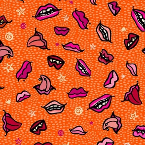 Read My Lips on Bold Orange - XL