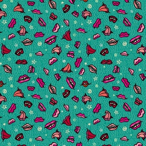 Read My Lips on Teal Green - Large