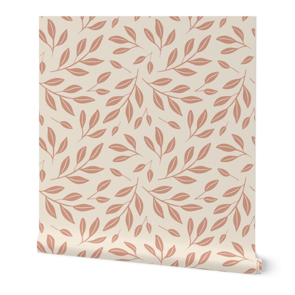 Rustling Leaves - Nut Beige_12x12