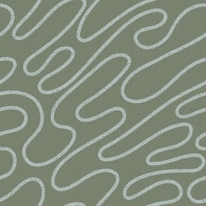 Hand drawn organic lines olive color. 