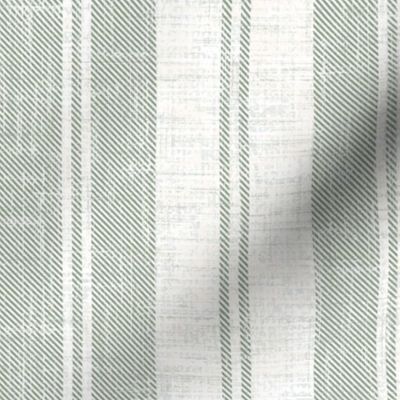 Rustic French Ticking Stripes Sage Green