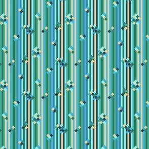Small scale • Stripes mix - green and blue