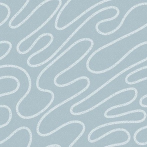 hand drawn organic lines on silvery blue background