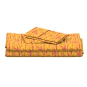 African Savanna Toile de Jouy, Hot Pink on Tangerine