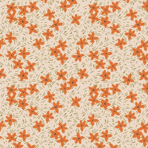 Pattern Clash Flowers - 3 // 10x10 inch scale // off-white green orange blue fabric by @annhurleydesign