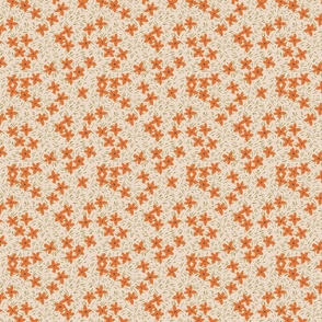 Pattern Clash Flowers - 3 // 5x5 inch scale // off-white green orange blue fabric by @annhurleydesign