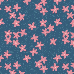 Pattern Clash Flowers - 4 // 14x14 inch scale // off-white pink blue fabric by @annhurleydesign