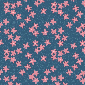 Pattern Clash Flowers - 4 // 10x10 inch scale // off-white pink blue fabric by @annhurleydesign