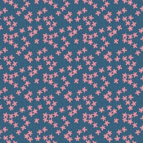 Pattern Clash Flowers - 4 // 5x5 inch scale // off-white pink blue fabric by @annhurleydesign