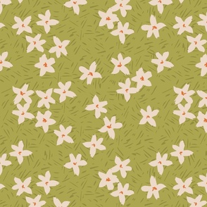 Pattern Clash Flowers - 5 // 14x14 inch scale // off-white orange green fabric by @annhurleydesign