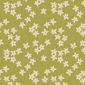 Pattern Clash Flowers - 5 // 10x10 inch scale // off-white orange green fabric by @annhurleydesign