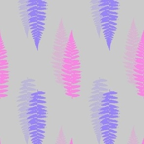 (medium) Neon Sunbeam GREY Fern Leaves Textures / see Neon Sunbeam collection