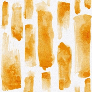 watercolor brush stroke - marigold color - orange watercolor stripe wallpaper