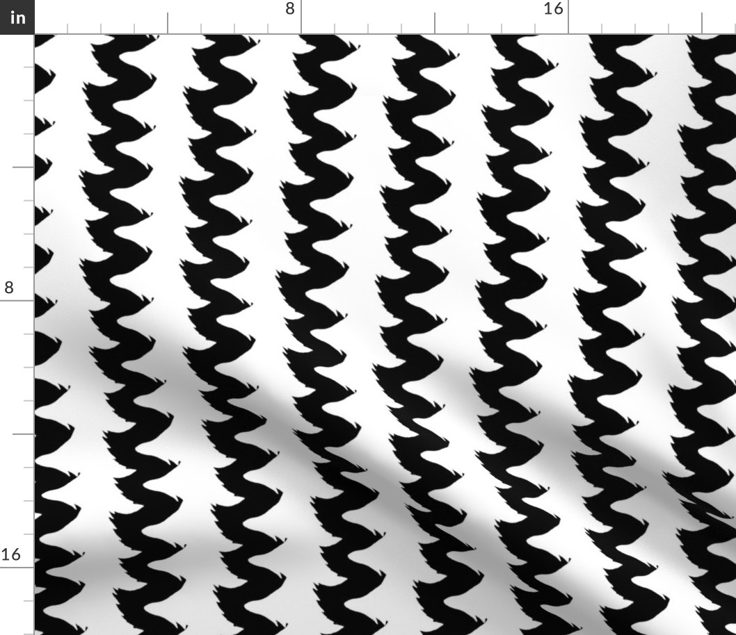 black and white sharks teeth-zigzag