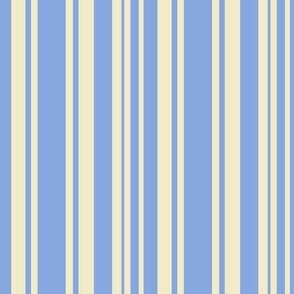 Varied Stripes in Periwinkle Blue and Cream