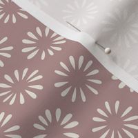 Small Handdrawn Flowers | Creamy White, Dusty Rose 02 | Floral