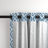 Medium Watercolor Diamond Ikat in Gray Blue with White Background