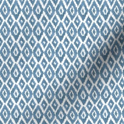Mini Watercolor Diamond Ikat in Gray Blue with White Background