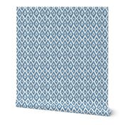 Mini Watercolor Diamond Ikat in Gray Blue with White Background