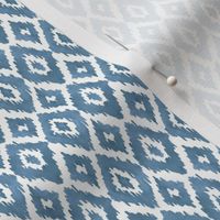 Mini Watercolor Diamond Ikat in Gray Blue with White Background