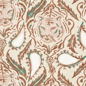 Regal Tiger Paisley (beige/emerald) MED 