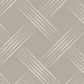 thin lined lattice _ cloudy silver_ creamy white _ geometic weave