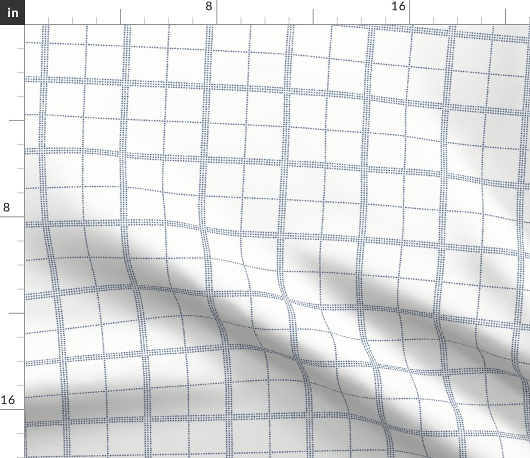 Doodle Plaid single: Denim Blue Dotted Plaid