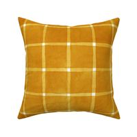 Bright Orange Window pane Check Gingham - Large Scale - Halloween Vibes Marigold Amber Windowpane