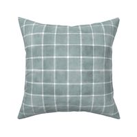 Dusty Teal Window pane Check Gingham - Medium Scale - Coastal Chic Coordinate Beach House 