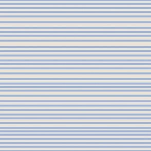 Horizontal Serenity Blue Stripes on Beige / Cream