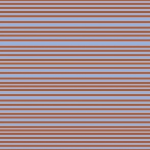 Horizontal Rust Stripes on Serenity Blue / 8 x 8 in