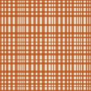 Retro Rust Plaid on Wheat / 8 x 8 in