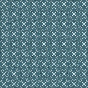 GEOMETRIC FLORAL IN TEAL No 01
