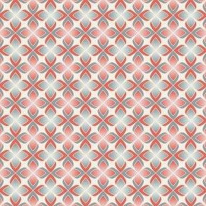 Blue and Orange Geometric Floral - Small