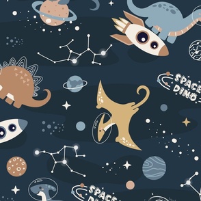 Dinosaurs in Space, Kid Pattern, Large Scale