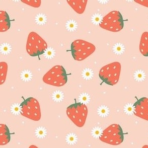Strawberries summer flowers