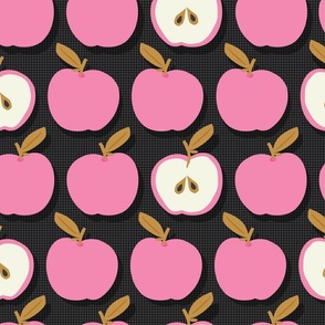 Apple A Day | Lg Pink on Faded Black