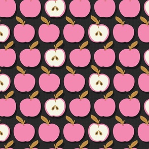 Apple A Day | Pink on Faded Black