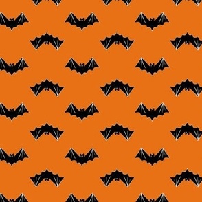 black bats on orange