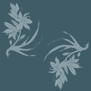 Teal flowers - Large