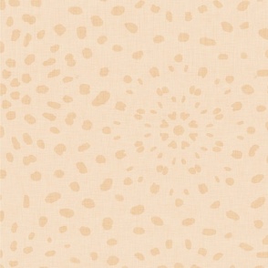 Hand drawn dots in tan on an oat background with vintage linen texture