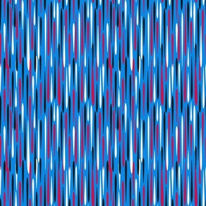 Stripes on Bright Blue bg. Vivid Blooms Coordinate