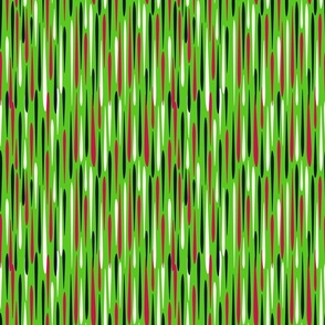 Stripes on Bright Green bg. Vivid Blooms Coordinate