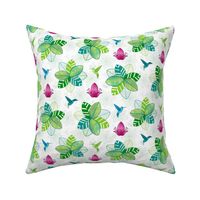 Blooming Joy - MEDIUM – Tropical Hummingbird Multi White