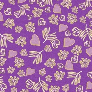 Boho Wedding Purple Hearts_Flowers_Leaves