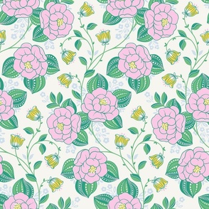 Climbing Roses - Green and Pink